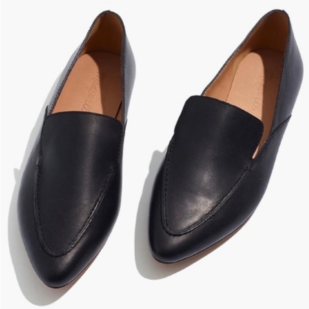 Madewell The Frances Skimmer Loafers AH770 Black Leather 6
